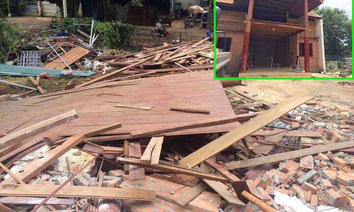 Cưỡng chế tháo dỡ xong nhà xây trái phép của 'nguyên Đại tá công an'