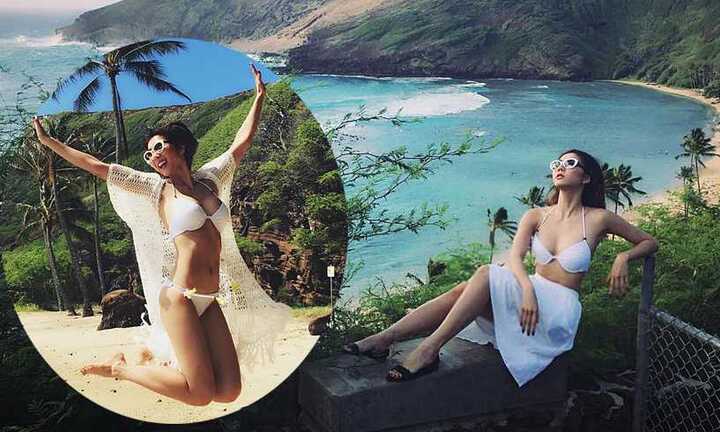 Ngọc Quyên mặc bikini gợi cảm, viết tâm sự khó hiểu cho chồng