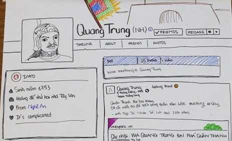 Học sinh lập Facebook cho vua Quang Trung