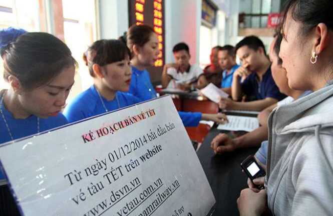 Giá vé tàu tết năm nay tăng 5-10%
