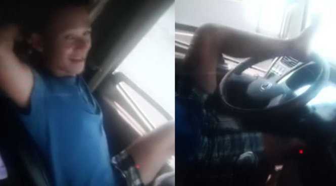 Triệu tập tài xế lái xe tải bằng chân trên đường cao tốc