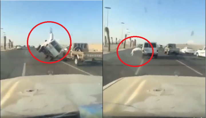 Dân chơi Ả Rập trình diễn lái ôtô bằng 2 bánh và cái kết 'dập mặt'