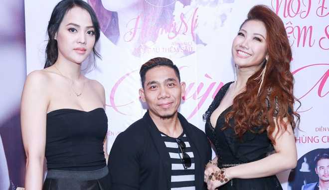 Lực sĩ Phạm Văn Mách và bạn gái gợi cảm tới chúc mừng Huỳnh Mi ra album đầu tay