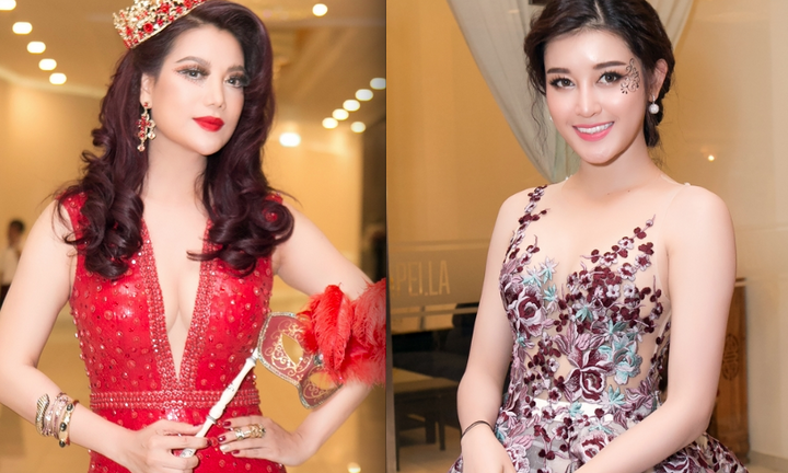 Trương Ngọc Ánh đọ vẻ gợi cảm với Á hậu Huyền My trong tiệc Halloween