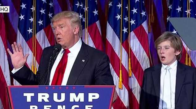 Video: Cậu út nhà Trump 'ngáp ngắn, ngáp dài' khi cha phát biểu ăn mừng chiến thắng