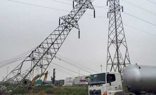 Đổ cột điện cao thế, Hải Phòng cắt điện khẩn cấp