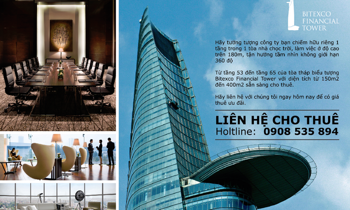 Tập đoàn Bitexco chính thức chào thuê khu văn phòng penthouse tòa tháp Bitexco Financial Tower