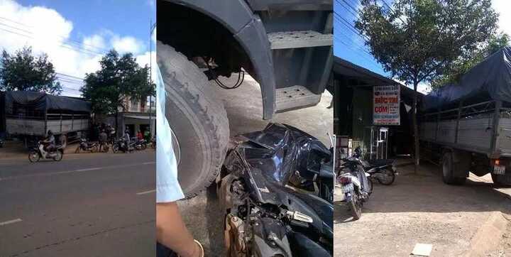 Hy hữu, xe tải không người lái tông sập quán cơm