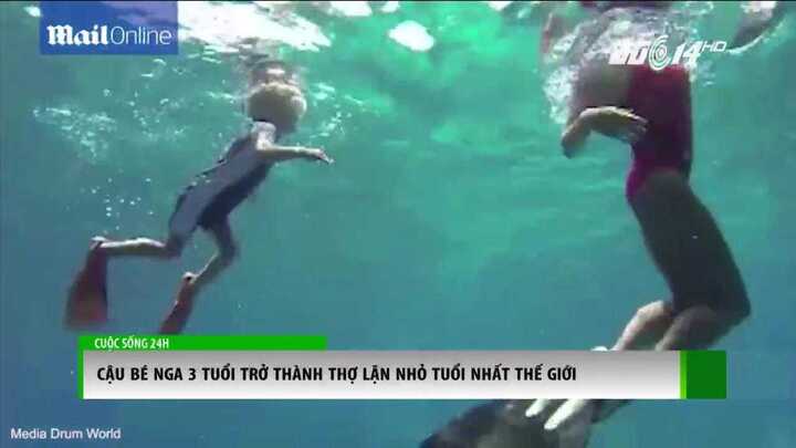 Bé 3 tuổi trở thành thợ lặn nhỏ tuổi nhất thế giới