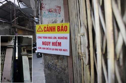 Thêm hai ngôi nhà nghiêng chờ sập giữa Thủ đô