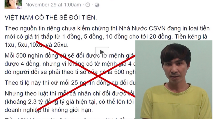 2 kẻ bịa đặt thông tin đổi tiền sẽ bị xử lý thế nào?