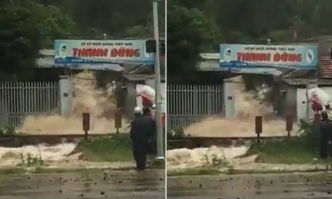 Nha Trang: Nước lũ hung dữ biến cơ sở nuôi thủy sản thành thác