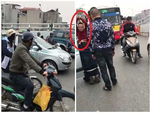 3 tên côn đồ chặn xe taxi, hành hung tài xế quỳ lạy trên phố Hà Nội