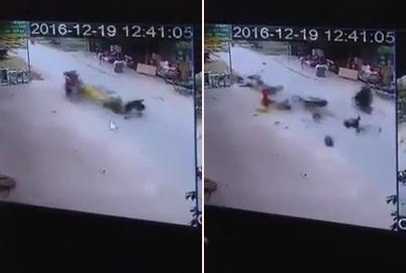 Clip: Xe máy 'phóng như tên lửa', gây va chạm hất bay 5 người trên phố