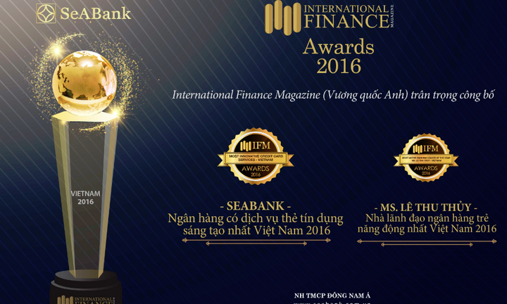 SeABank được vinh danh 'Ngân hàng có dịch vụ thẻ tín dụng sáng tạo nhất 2016'