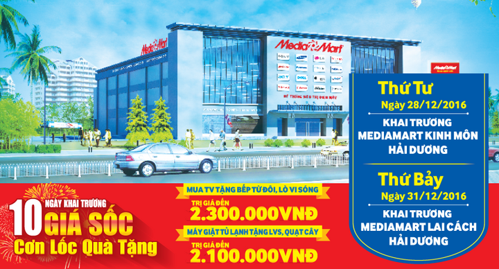 MediaMart liên tiếp khai trương thêm 2 siêu thị điện máy mới tại Hải Dương