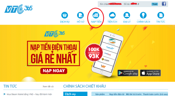 VTC365 kết nối thu tiền điện online tại Hà Nội,TP. Hồ Chí Minh và Đà Nẵng