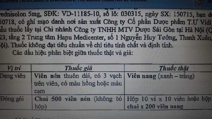 Thu hồi thuốc Prednisolon 5mg giả, đình chỉ lưu hành Cảm Xuyên Hương