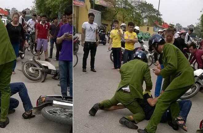 Người đàn ông bóp cổ, đập vỡ điện thoại công an