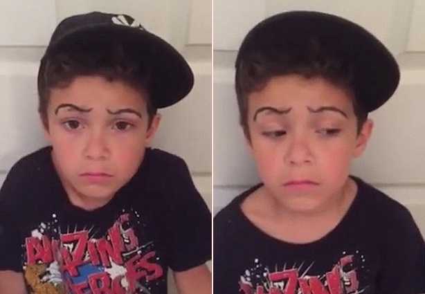 Bé trai nghịch ngợm tự cạo sạch lông mày, bị mẹ trừng phạt 'bá đạo'