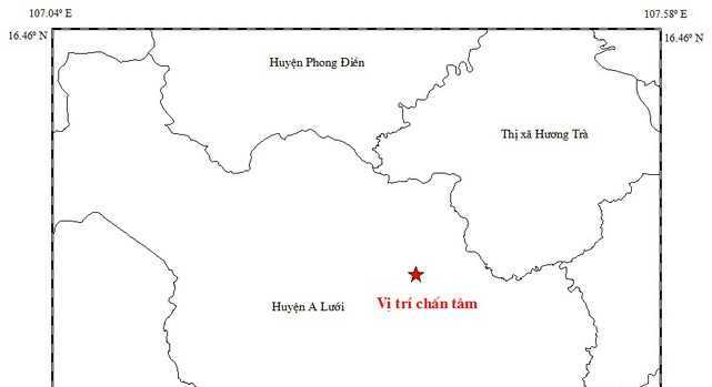 Huế xảy ra trận động đất đầu tiên năm 2017