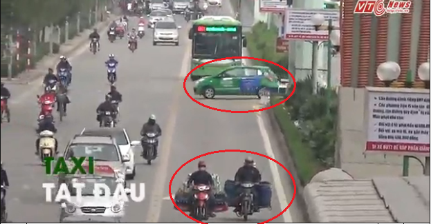 Video: Thót tim những pha tạt đầu, lấn làn trên đường dành cho buýt nhanh
