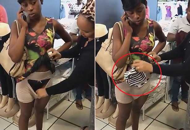 'Nữ quái' trộm 'núi' quần áo của cửa hàng, giấu trong quần lót bị phát hiện