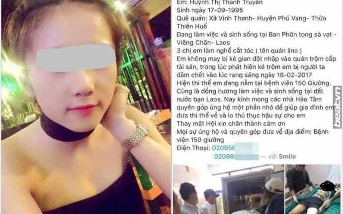 Thiếu nữ xinh đẹp người Huế bị sát hại tại Lào: Thông tin mới nhất
