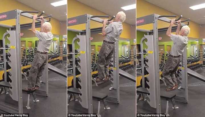 Cụ ông 90 tuổi hít xà đơn 24 cái khiến thanh niên trai tráng thán phục