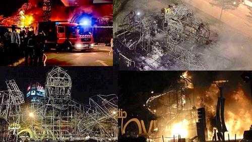 Hiện trường trơ sắt vụn sau đám cháy thiêu rụi sân khấu 'Kong: Skull Island'