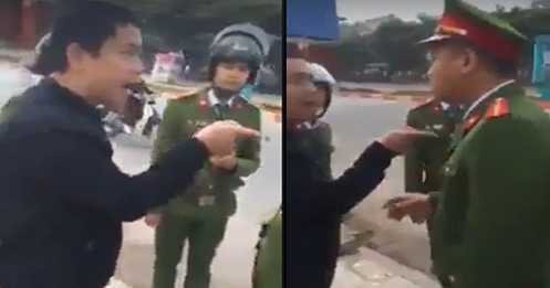 Nam thanh niên vi phạm luật giao thông liên tục thoá mạ, dọa đánh cảnh sát ở Phú Thọ