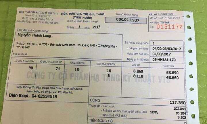 Nghi vấn ‘nhân bản’ hóa đơn tiền nước ở Hà Nội