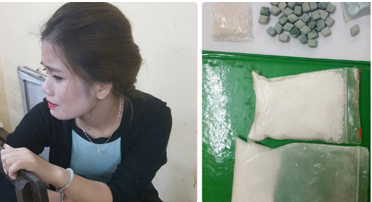 Hot girl 9X mang ma túy dạo phố bị cảnh sát tóm gọn