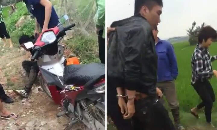 Video: Bị đồng bọn bỏ rơi, kẻ trộm xe máy kiệt sức nằm lịm giữa đồng