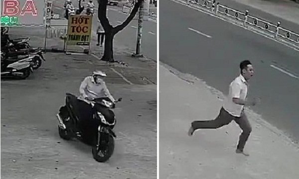 Thanh niên 'nhảy' xe SH trong tích tắc, 2 người đàn ông bất lực truy đuổi