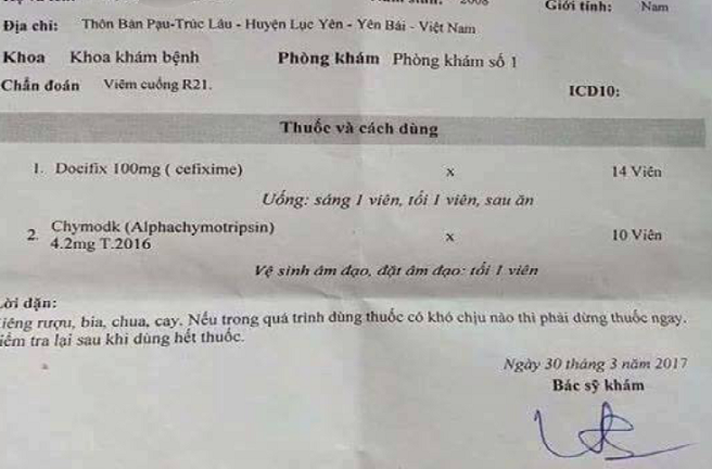 Yên Bái: Bị đau răng, bé trai 9 tuổi được kê thuốc viêm âm đạo