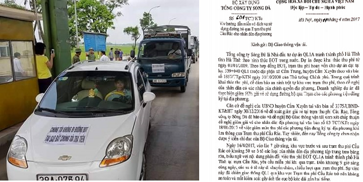 Dân đưa ô tô phản đối trạm thu phí Cầu Rác: Đề nghị Bộ GTVT miễn giảm phí