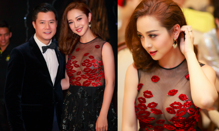 Jennifer Phạm mặc váy xuyên thấu khoe vòng 1 khi hội ngộ chồng cũ