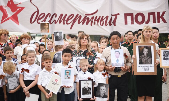 Video, ảnh: 'Trung đoàn bất tử' lần đầu xuất hiện tại Việt Nam, kỷ niệm Ngày Chiến thắng 9/5