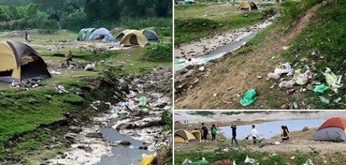 Phẫn nộ nhìn phượt thủ vô ý thức hồn nhiên xả rác quanh núi Hàm Lợn