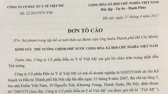 Bị tố chỉnh hồ sơ mời thầu, Bệnh viện Ung bướu TP.HCM 'sẽ trả lời sau'