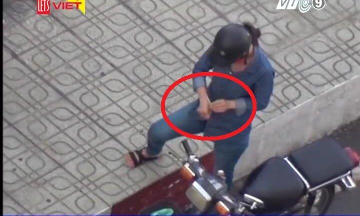 Hãi hùng cảnh con nghiện ngang nhiên tiêm chích ngay trên cầu Hoàng Hoa Thám