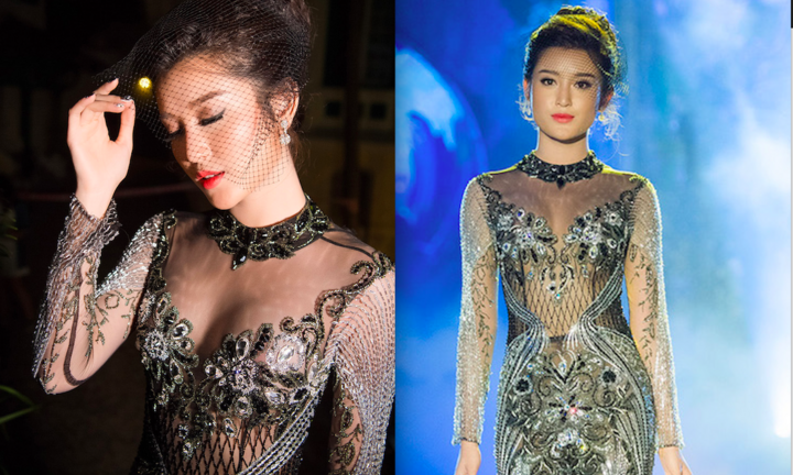 Á hậu Huyền My diện váy xuyên thấu khoe vòng 1 sexy