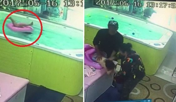 Bé 2 tuổi bị lật phao, cắm đầu xuống nước hơn 1 phút