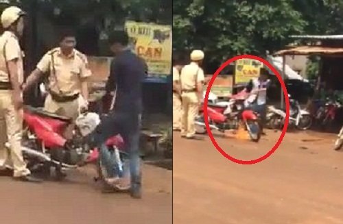 Bị cảnh sát giao thông thổi phạt, nam thanh niên châm lửa đốt xe