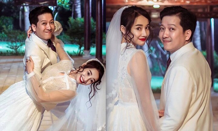 Lộ ảnh cưới nhí nhố của Trường Giang - Nhã Phương?
