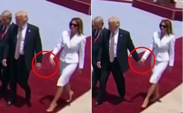 Tổng thống Donald Trump bị vợ hất tay trước mặt vợ chồng Thủ tướng Israel