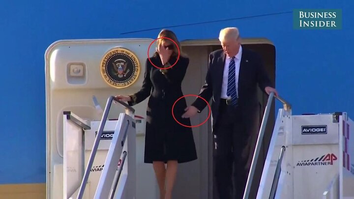 Ngôn ngữ cơ thể lạ lùng của vợ chồng Tổng thống Trump khiến dân mạng xôn xao