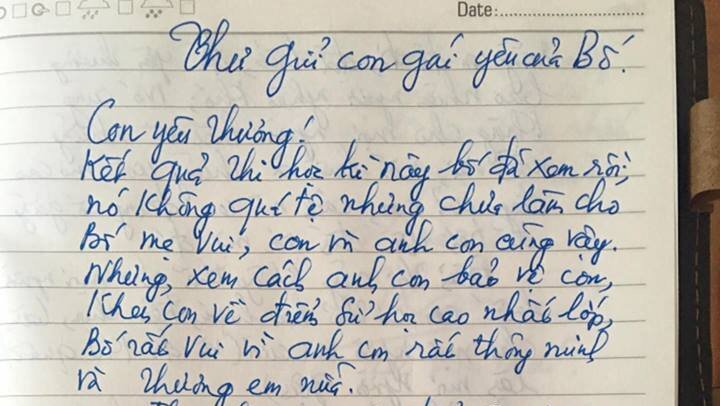 Tâm thư bố gửi con gái bị điểm kém thi học kỳ khiến nhiều phụ huynh... tỉnh ngộ