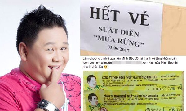 Sân khấu ế vì bị tẩy chay, Minh Béo phát vé miễn phí nhưng vẫn trưng bảng 'hết vé'